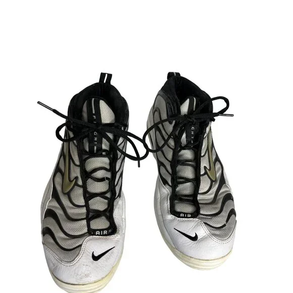 Nike Air Flight Determination Sneakers Mens Size 12.5 Lace Up White Black Rare - Picture 4 of 16